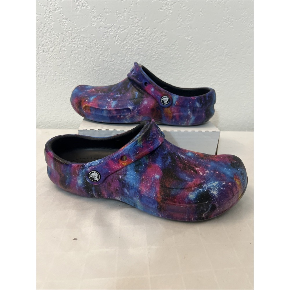CROCS size‎ Women 8 Mens 10 Cosmic Nebula Galaxy RARE design clog Purple Blue